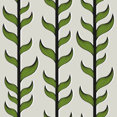Seamless pattern with bamboo trees and leaves