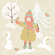 Child with rabbits N2