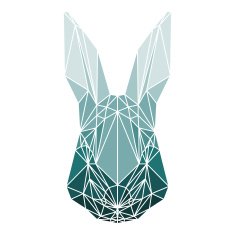 polygonal abstract rabbit isolated on a white background