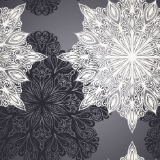 Seamless Pattern with Snowflakes (Vector) N6