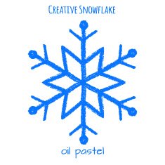Snowflake hand drawn with oil pastels N23