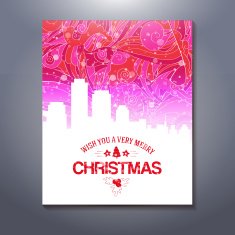 Abstarct urban scene Xmas greetings template