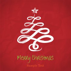 Vector hand drawing Christmas Tree N2