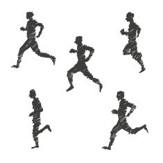 Sports man running abstract isolated on a white backgrounds N11