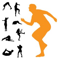 Vector silhouettes of woman N160