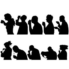 Vector silhouettes people N43