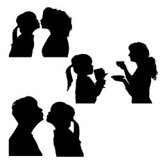 Vector silhouettes people N44