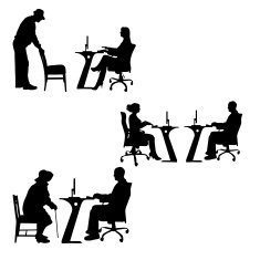 Vector silhouettes of people in the office N4