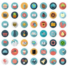 Set of Flat Design Concept Vector Illustration With Long Shadow N2
