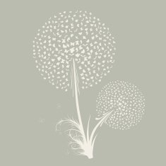 flying butterfly in the form of dandelion