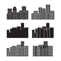 City vector icons set