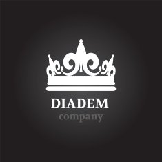 Diadem vector silhouette icon