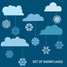 Snowflake icon Winter theme snowflakes of different shapes N33