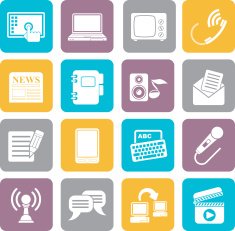 Silhouette Communication and connection icons N2