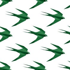 Origami swallow seamless pattern
