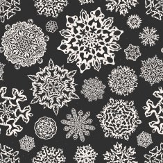 Vintage seamless snowflake chalk vectors