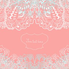 Wedding Invitation or Greeting Card with Lace N2