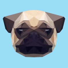 polygonal pug abstract geometric background N2