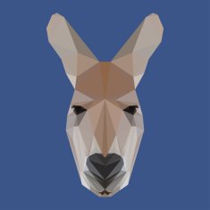 polygonal kangaroo abstract geometric background N2