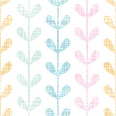 Abstract textile colorful vines leaves seamless pattern background