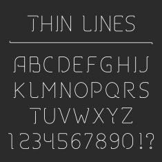 Line Alphabet and Numbers