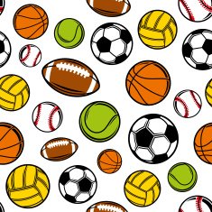 Vector Sports Balls Seamless Background Equipment Pattern N2