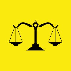 Vector icon of justice scales