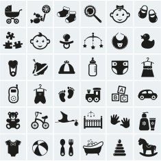 Baby icons set Vector illustration N2