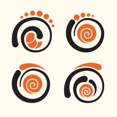 Sushi roll icons set