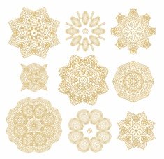Set of decorative rosettes-stars in arabic style N15