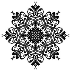 White and black abstract floral element N2