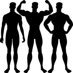 vector set athletic man silhouette in different poses N2
