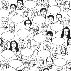 People and bubbles seamless pattern black white