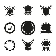 Vector Shields Crowns and Emblems