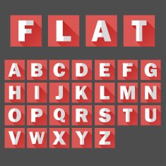Long flat shadow alphabet