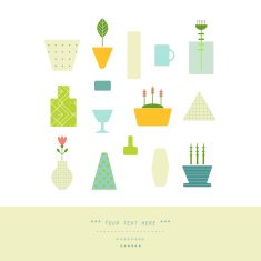 Pattern with flower pots in vector