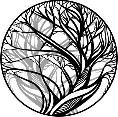 vector sketch for tattoo - black and white tree