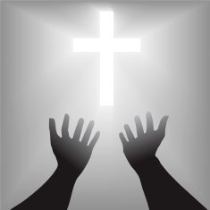 Supplication Hands Cross Silhouette free image download