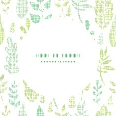 Textile textured spring leaves center frame seamless pattern background