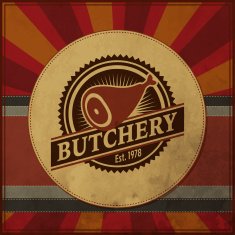 Labels of butcher shop N18
