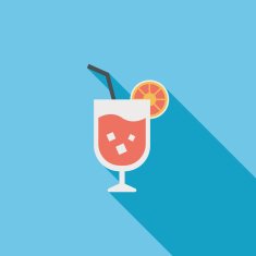 cocktail flat icon with long shadow N4