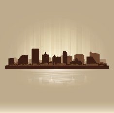 Atlantic city New Jersey brown skyline silhouette