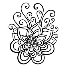 Beautiful Decorative Flower with Leaves (Vector) N47