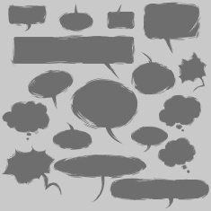 Vector Set of Grunge Comics Bubbles Talk and Think N4