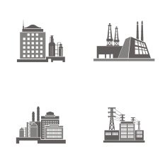 Industrial Buildings Vector Illustrations N3