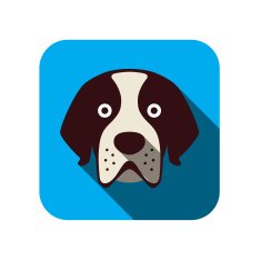 Saint Bernard dog face flat design