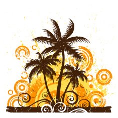 Stylized palm trees
