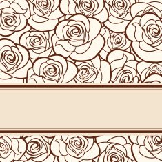 Vector beige card with roses