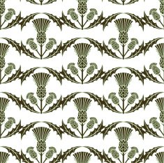Scottish Thistle Wavy Repeating Pattern N2