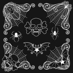 Set of decorative elements for halloween